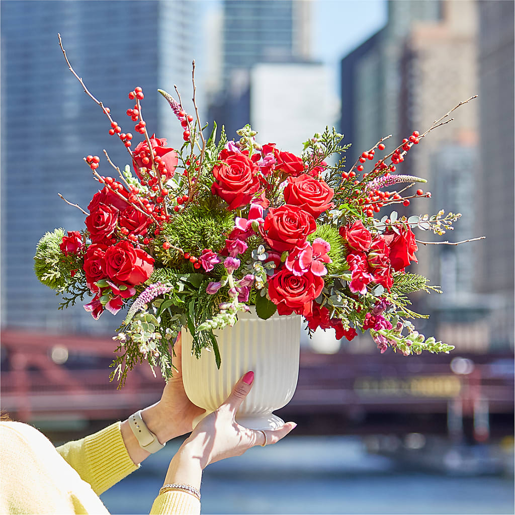 Big Red Bow Bouquet – COCO'S FLOWER BAR, Mckinney TX