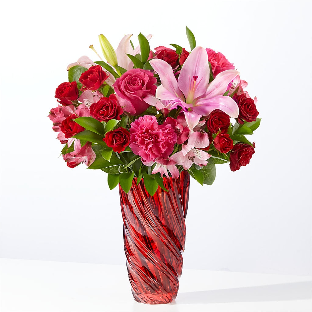 In Love Bouquet with Luxe Swirl Vase – COCO'S FLOWER BAR, Mckinney TX
