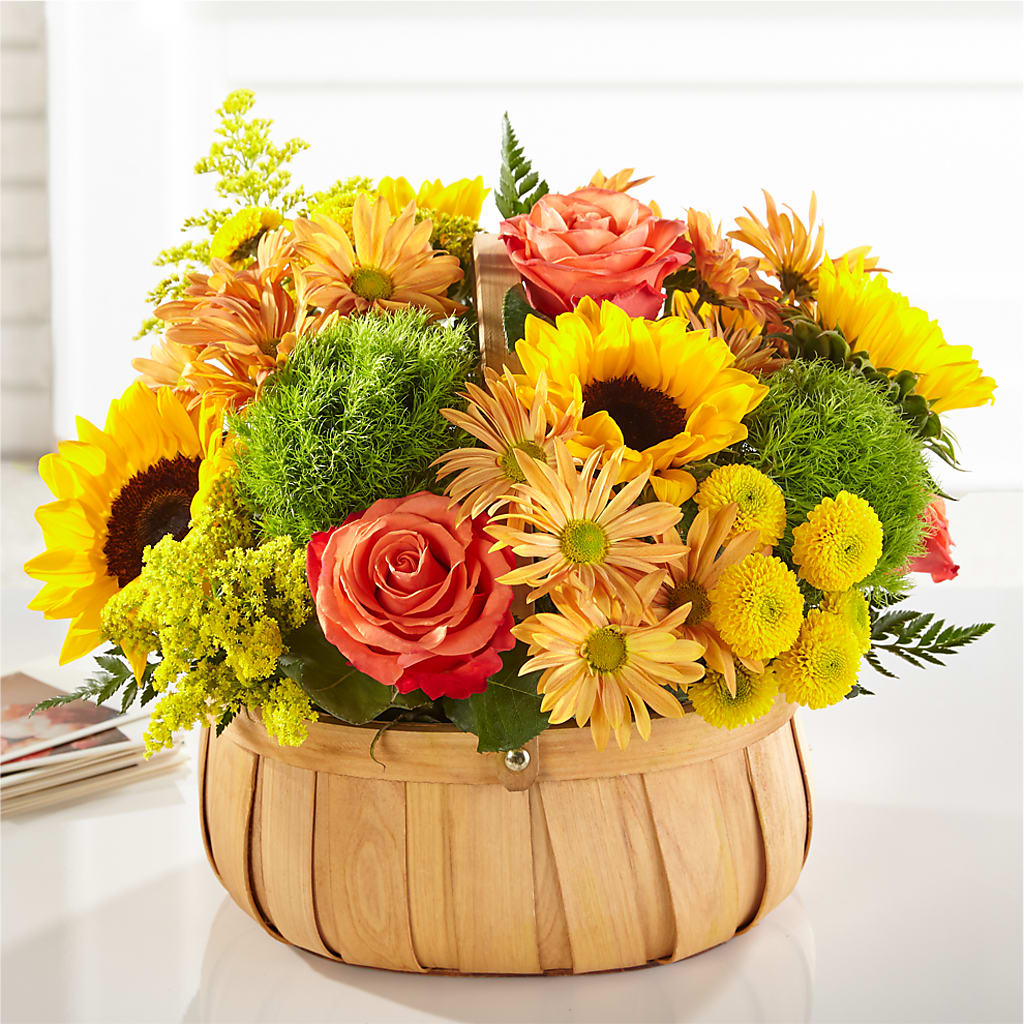 Harvest Sunflower Basket – COCO'S FLOWER BAR, Mckinney TX