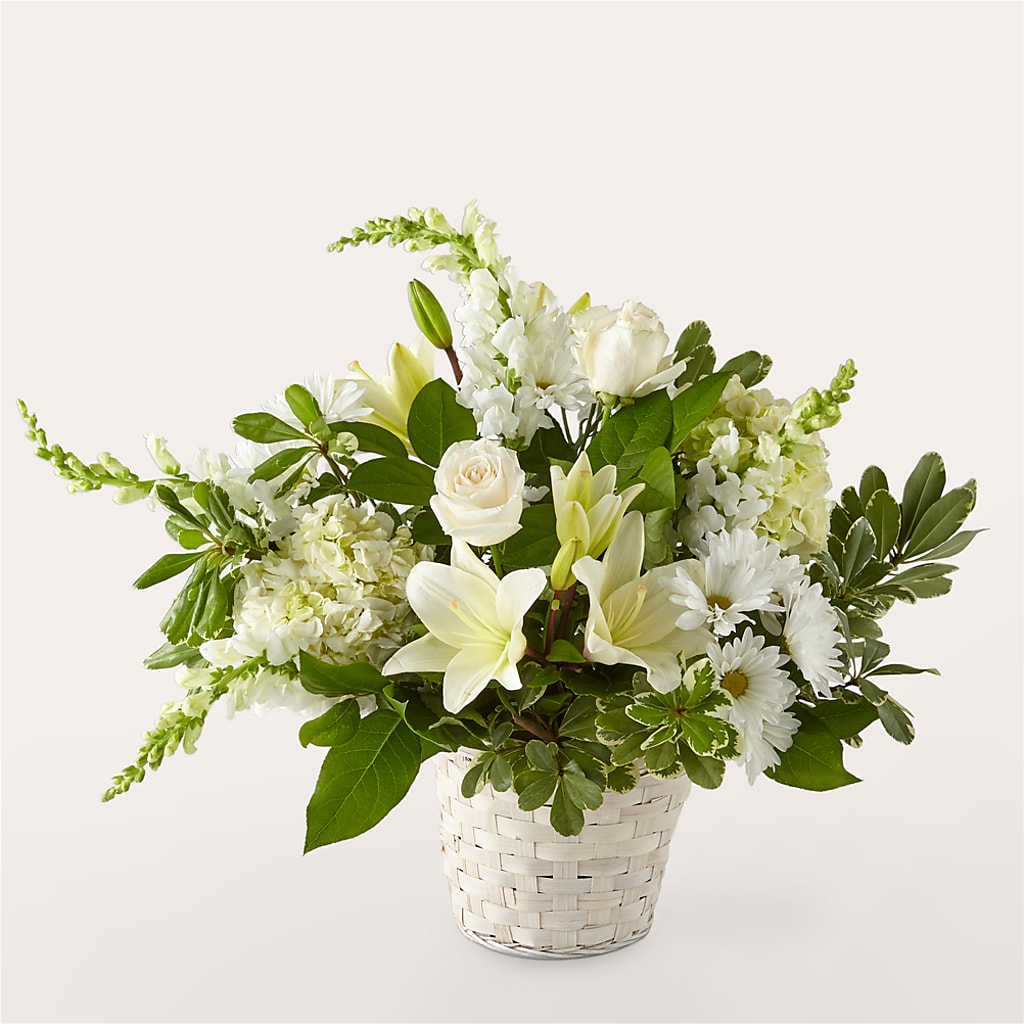 Ivory Elegance Floral Basket – COCO'S FLOWER BAR, Mckinney TX