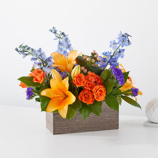 Radiant Citrus Box Bouquet – COCO'S FLOWER BAR, Mckinney TX