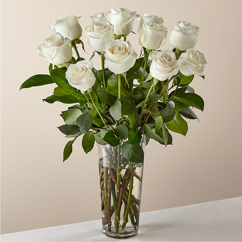 Long Stem White Rose Bouquet – COCO'S FLOWER BAR, Mckinney TX