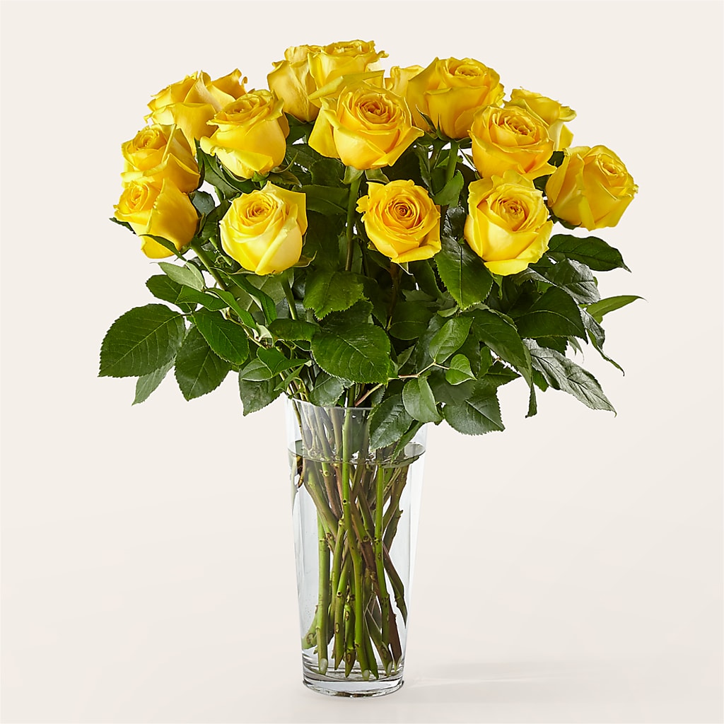 Long Stem Yellow Rose Bouquet – COCO'S FLOWER BAR, Mckinney TX