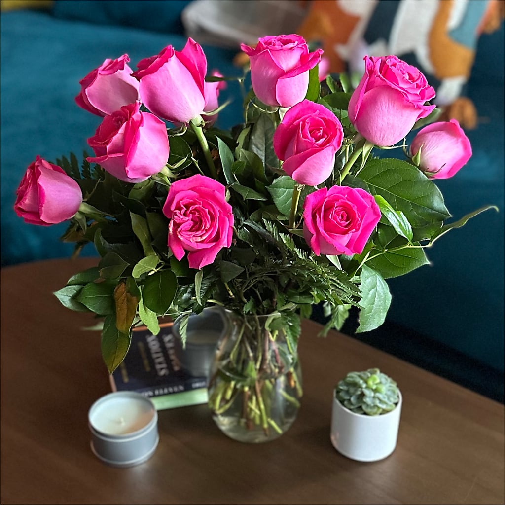 Long Stem Pink Rose Bouquet – COCO'S FLOWER BAR, Mckinney TX