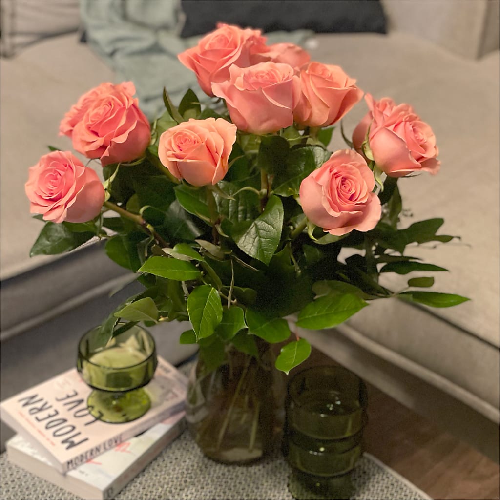 Long Stem Pink Rose Bouquet – COCO'S FLOWER BAR, Mckinney TX
