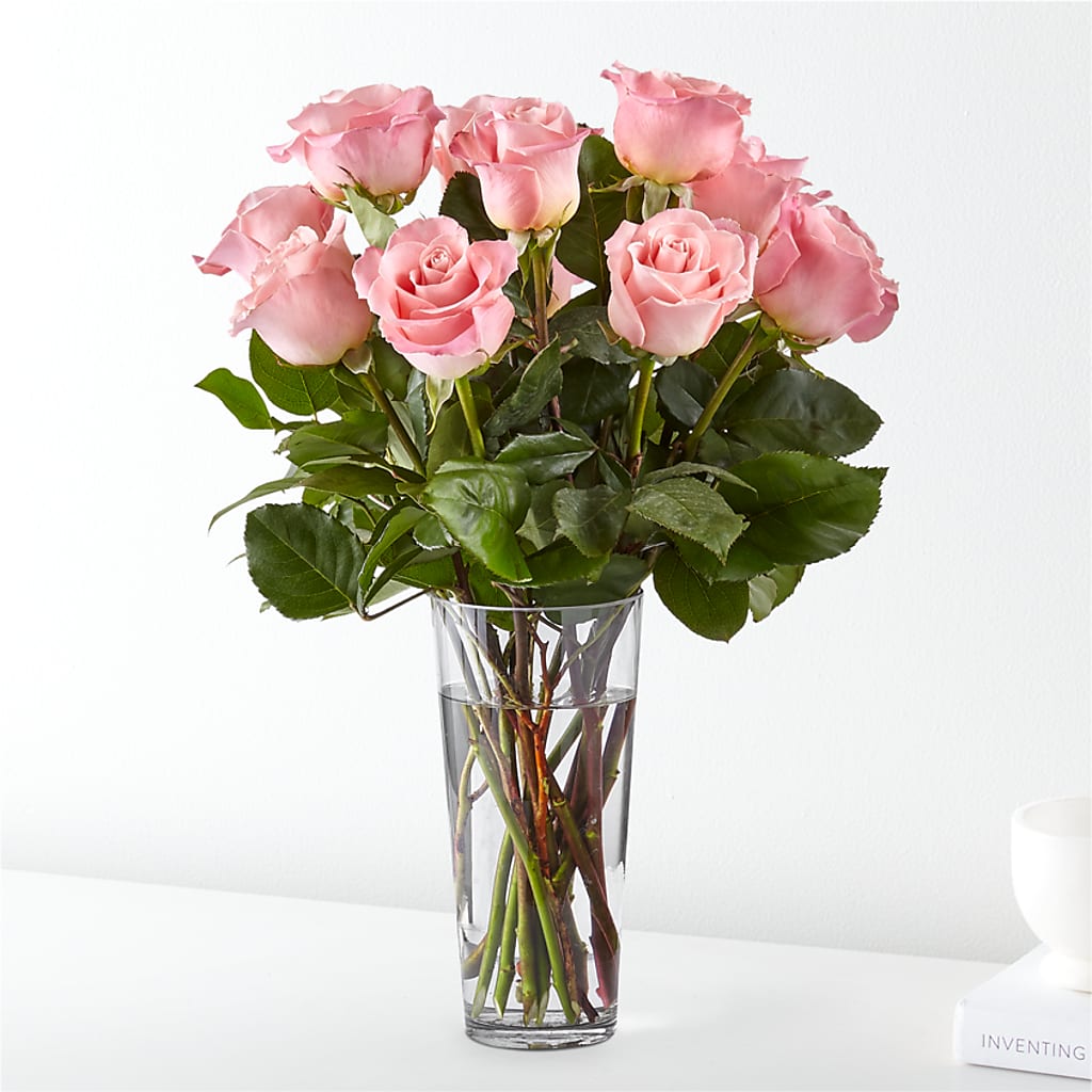 Long Stem Pink Rose Bouquet – COCO'S FLOWER BAR, Mckinney TX