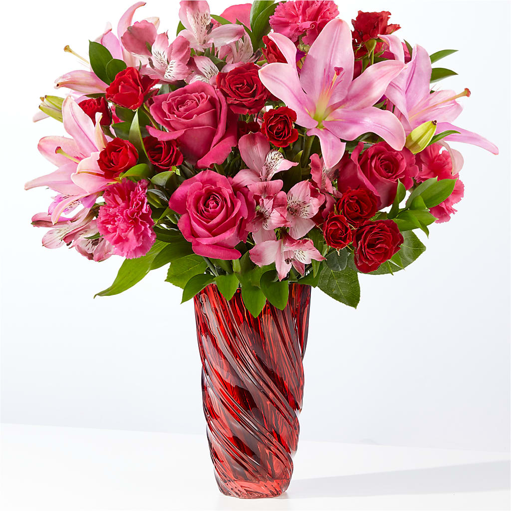In Love Bouquet with Luxe Swirl Vase – COCO'S FLOWER BAR, Mckinney TX
