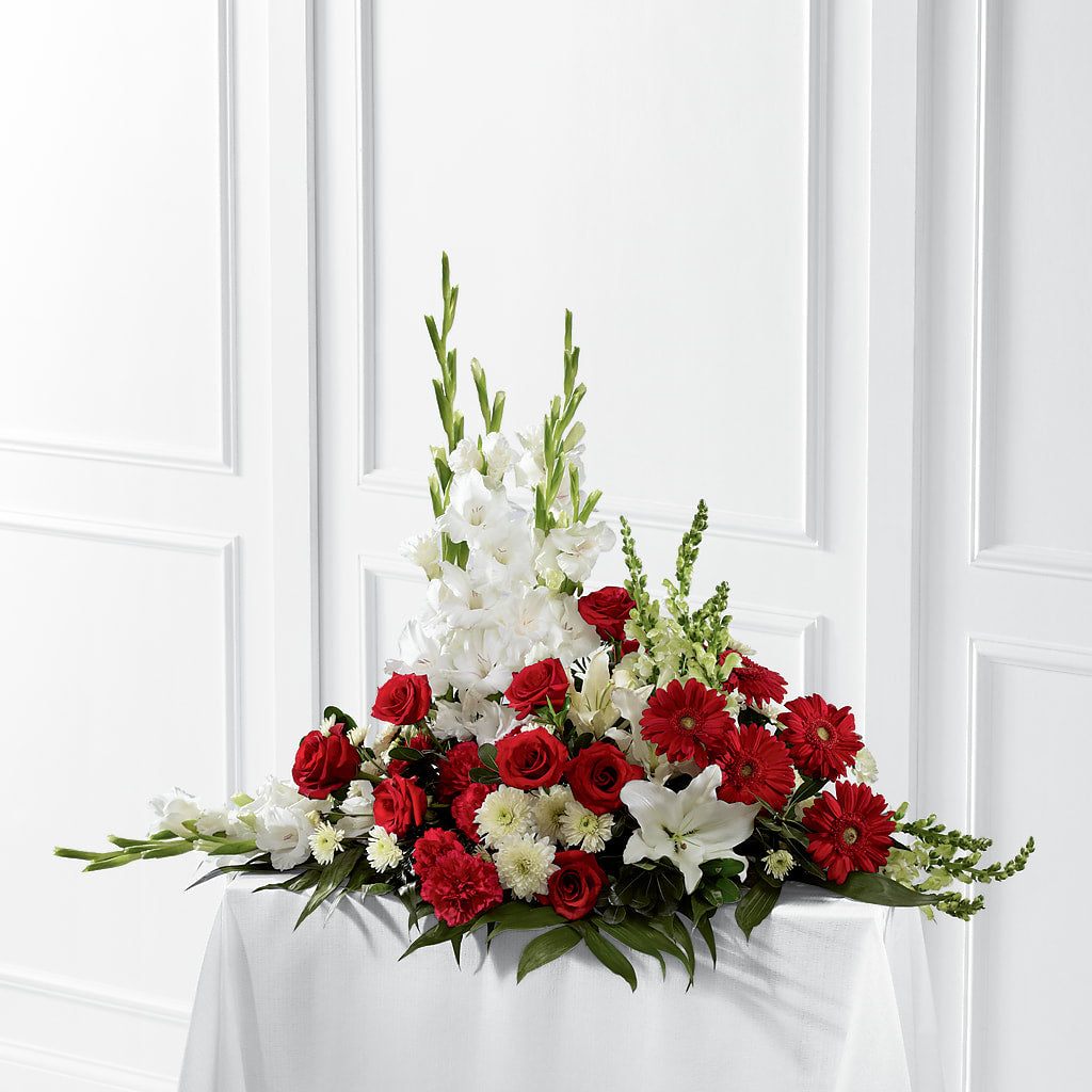Crimson & White Arrangement – COCO'S FLOWER BAR, Mckinney TX