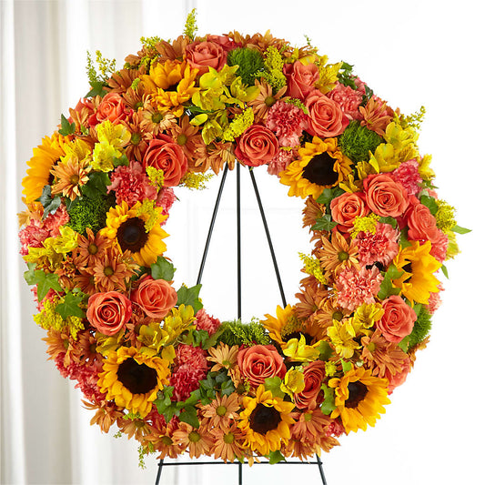 Autumnal Memories Wreath (Standard) – COCO'S FLOWER BAR, Mckinney TX