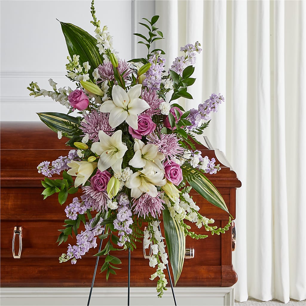 Grateful Hearts Standing Spray – COCO'S FLOWER BAR, Mckinney TX