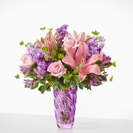 Precious Petals Bouquet with Luxe Swirl Vase – COCO'S FLOWER BAR, Mckinney TX