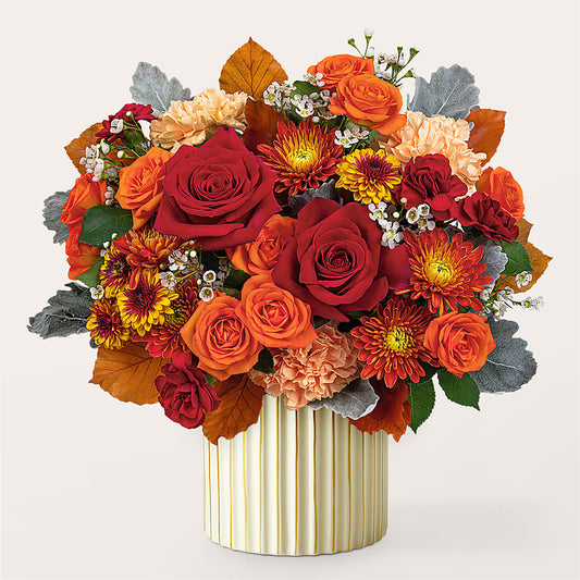 Merlot Bouquet with Ivory Vase – COCO'S FLOWER BAR, Mckinney TX