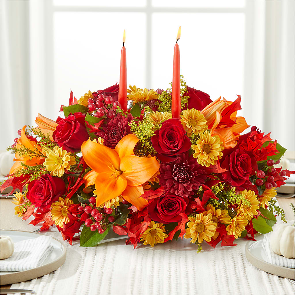 Autumn's Embrace Centerpiece – COCO'S FLOWER BAR, Mckinney TX