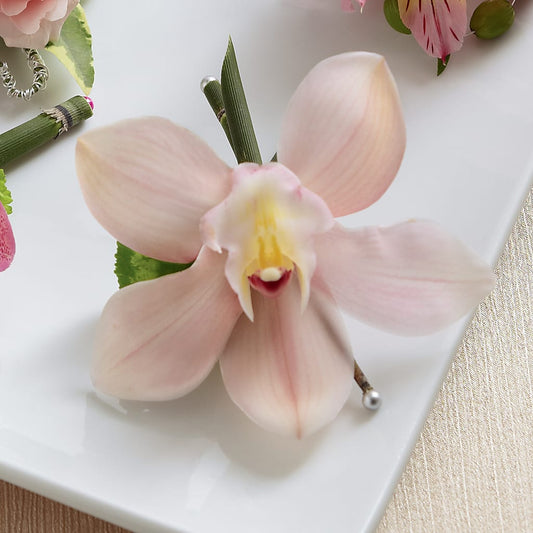 Pink Cymbidium Boutonniere – COCO'S FLOWER BAR, Mckinney TX