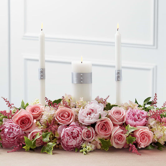 Worldwide Romance Unity Candle Arrangement – COCO'S FLOWER BAR, Mckinney TX